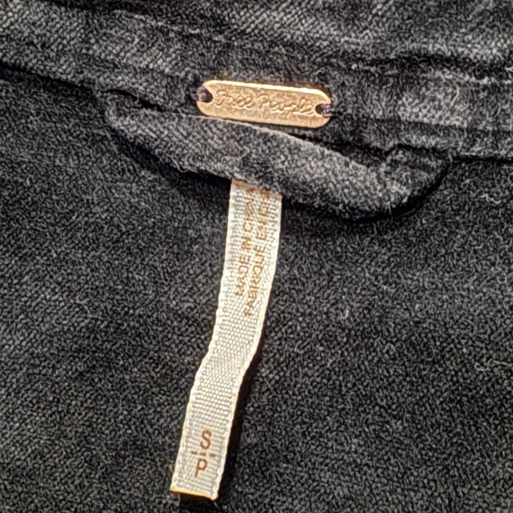 Free People Velvet Moto Laced Sleeve Zipper Jacket Black Size S - Picture 16 of 16